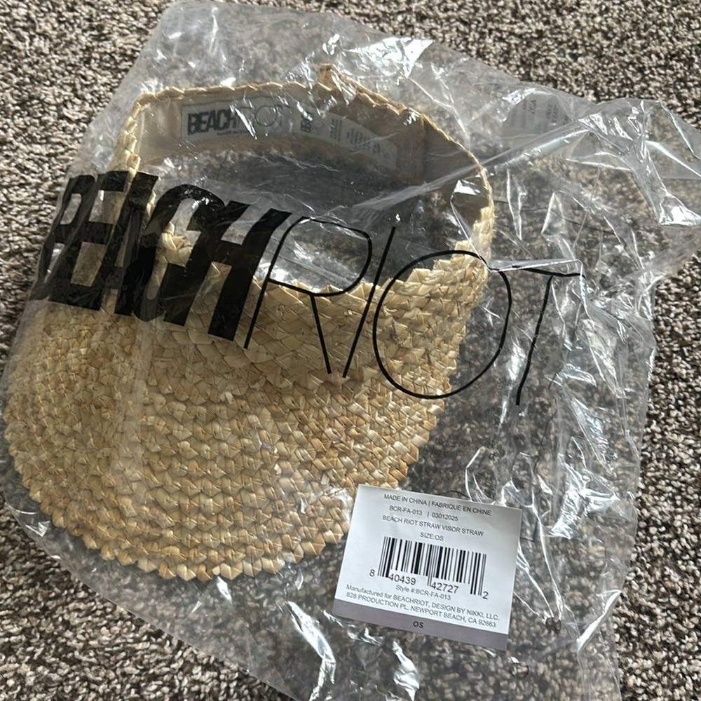 NWT Beach Riot Straw Visor - Picture 7 of 7
